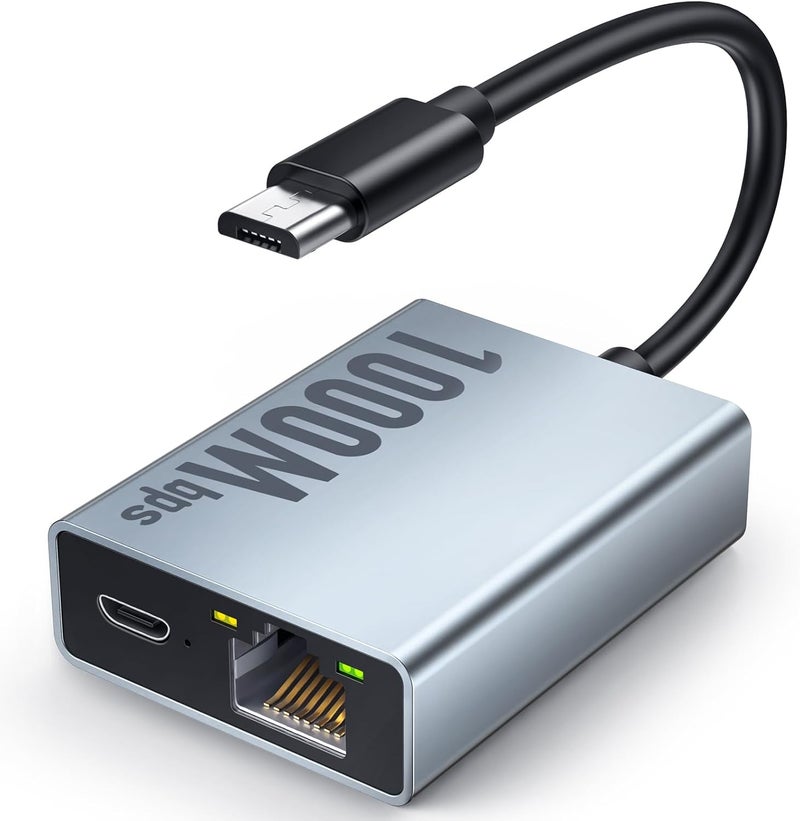 ELECTOP 1000 Mbps Ethernet Adapter for Fire TV Stick, Micro USB to RJ45 Gigabit Ethernet Network Adapter Compatible with 4K Fire Stick, Chromecast Google Home Mini and More Streaming TV Sticks - Image 1